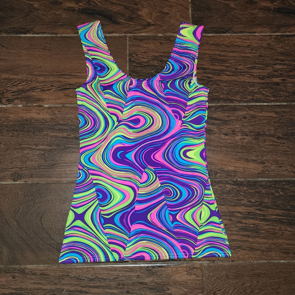 Vibrant Swirl Pattern Tank Top